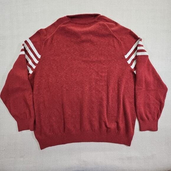 Izod Sweater Men's 4X Big & Tall Red & Grey 1/4 Zip Long Sleeve NWT Quiet Luxury - Picture 13 of 16